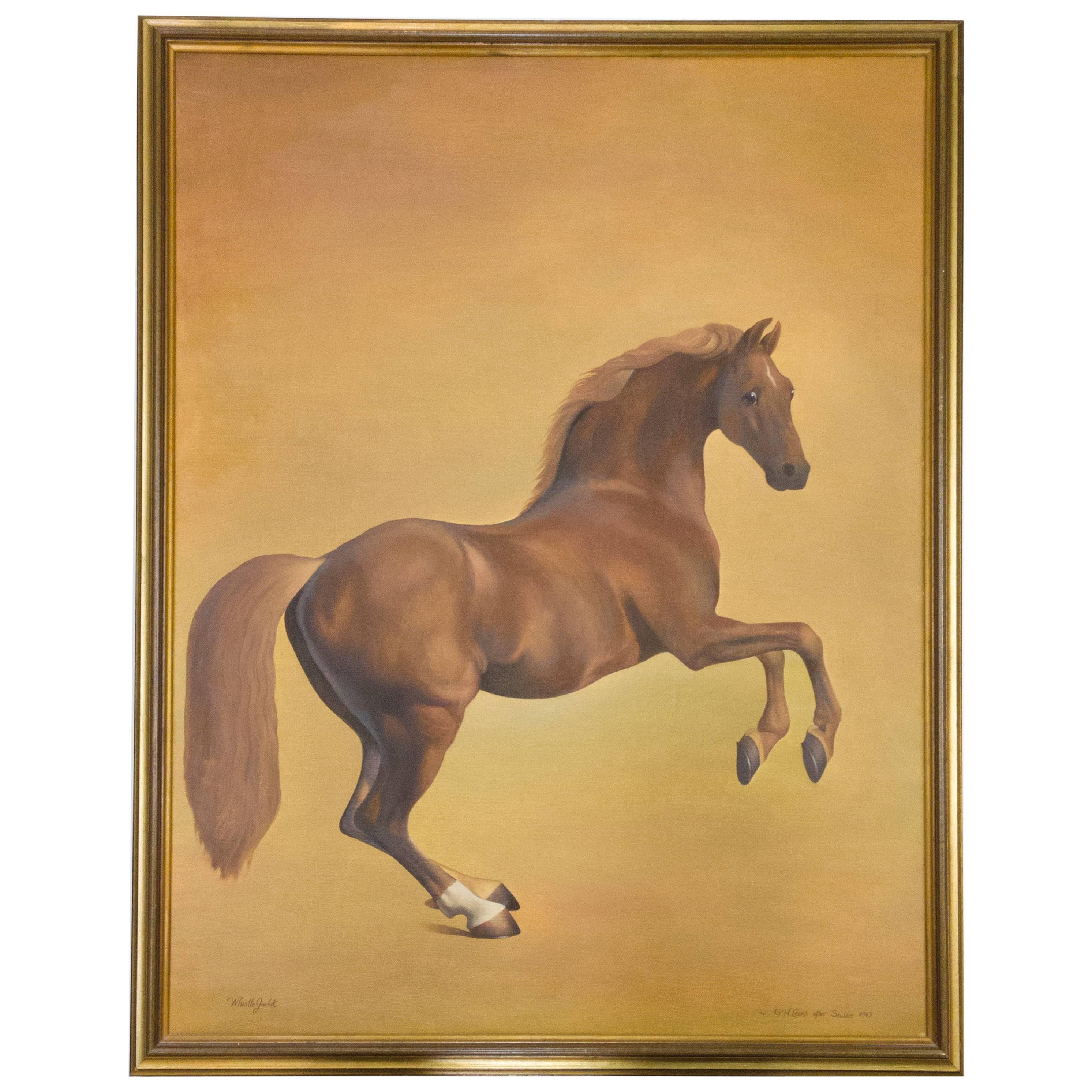 Whistle Jacket Horse Image on Canvas Painting, G. H. Lewis after George Stubbs