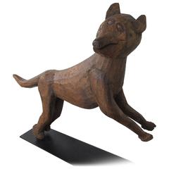 Carved Wood Fox Pouncing 10