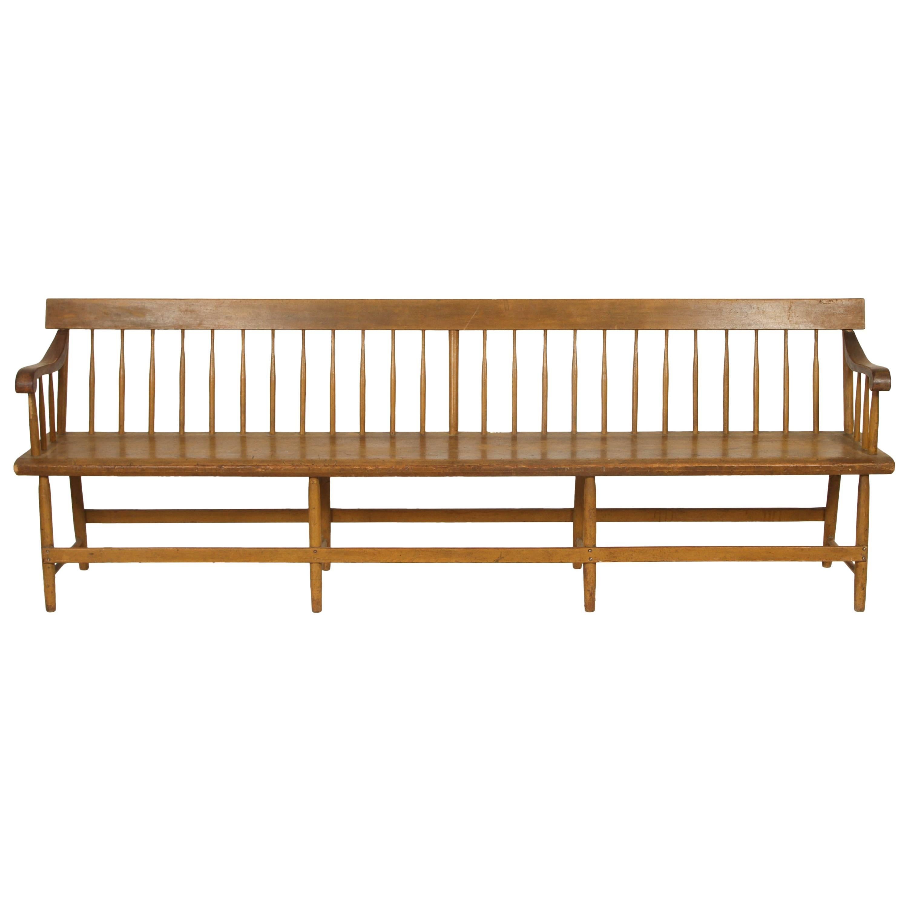 Long Spindle Back Deacon Bench