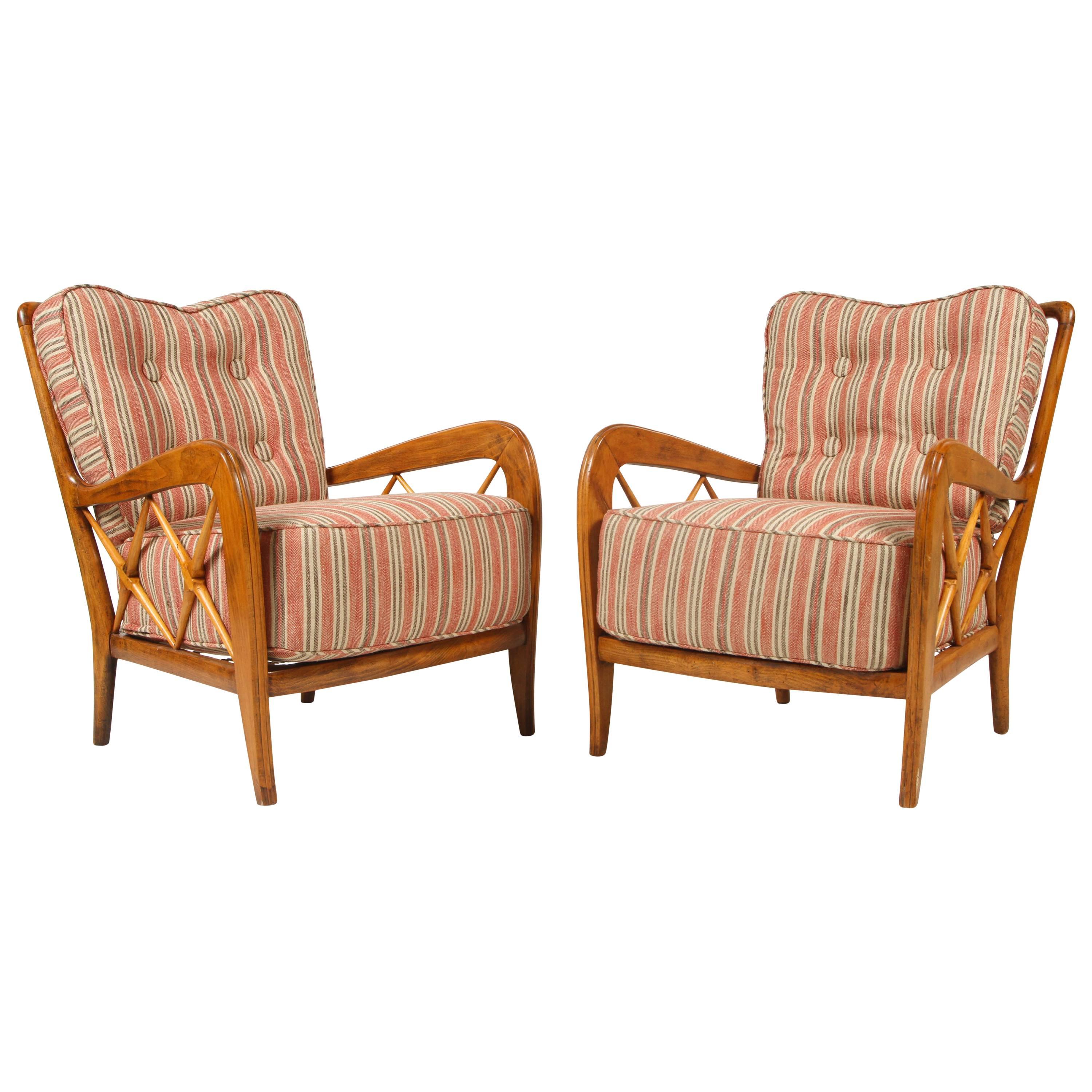 Pair of Gio Ponti Style Spindle Chairs