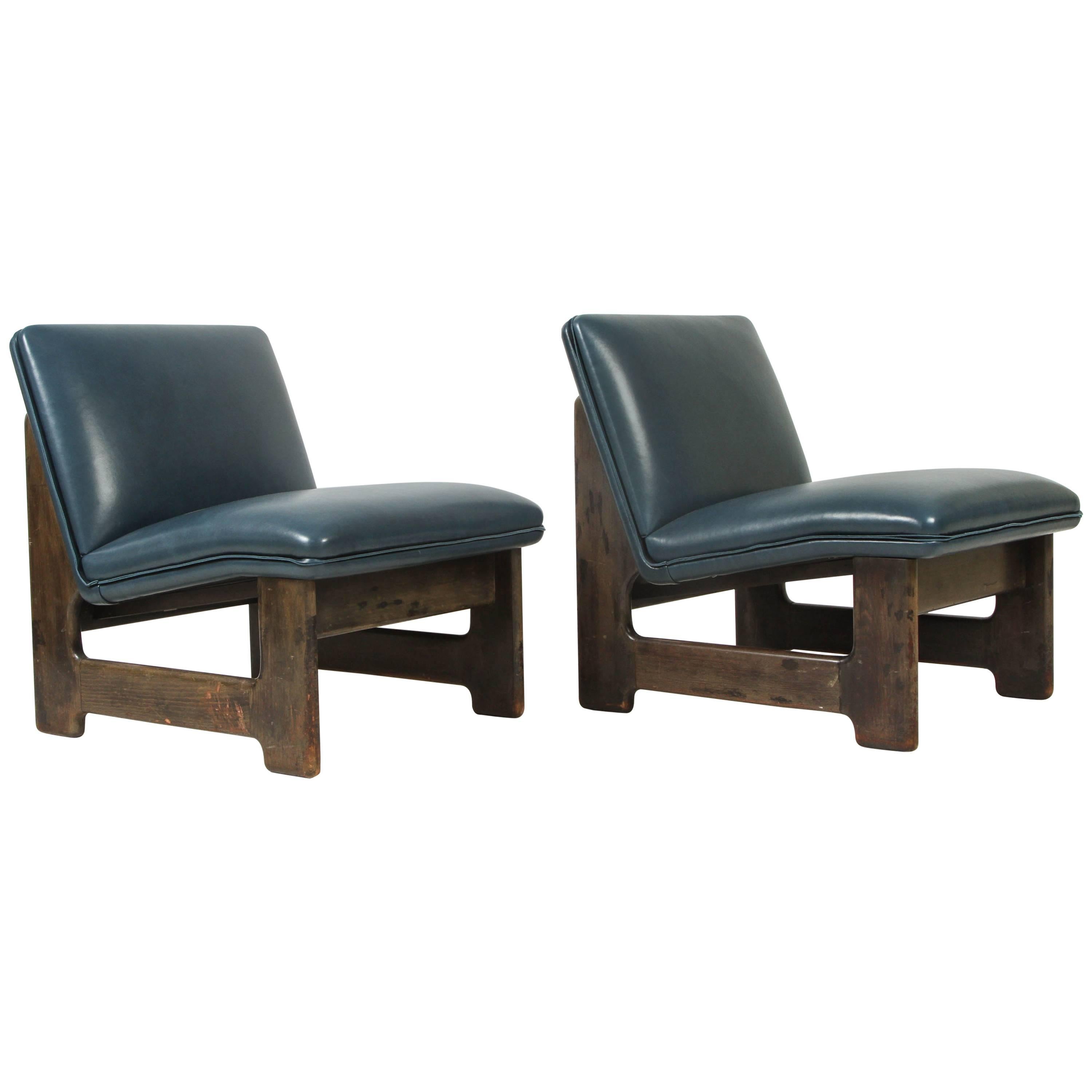 Pair of Italian Leather Club Chairs