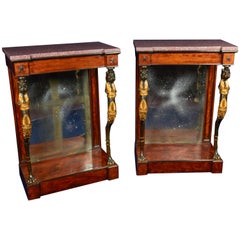 Pair of Regency Mahogany or Bronze Console Tables in the Manner of George Smith