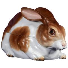 Rare Early Meissen Porcelain Rabbit Tureen and Cover 1
