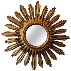 Mid-20th Century Spanish Double Sunburst Mirror