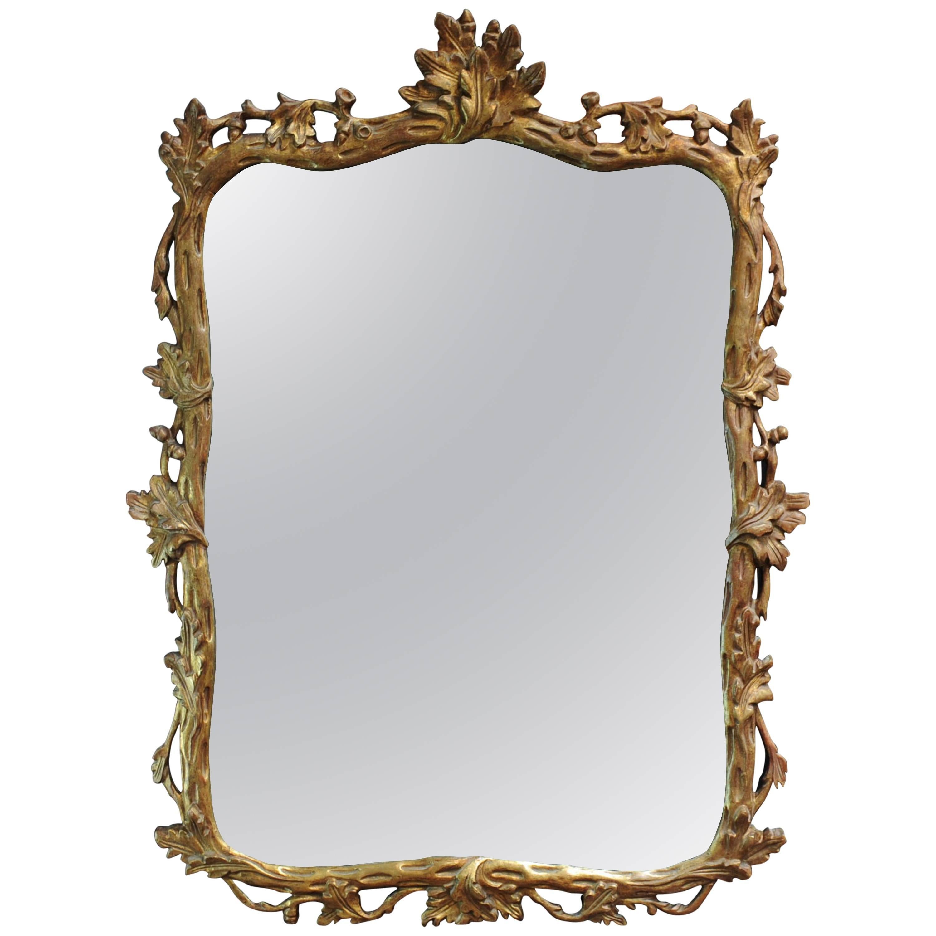 French Louis XV Style Giltwood Mirror Neoclassical, circa 1950