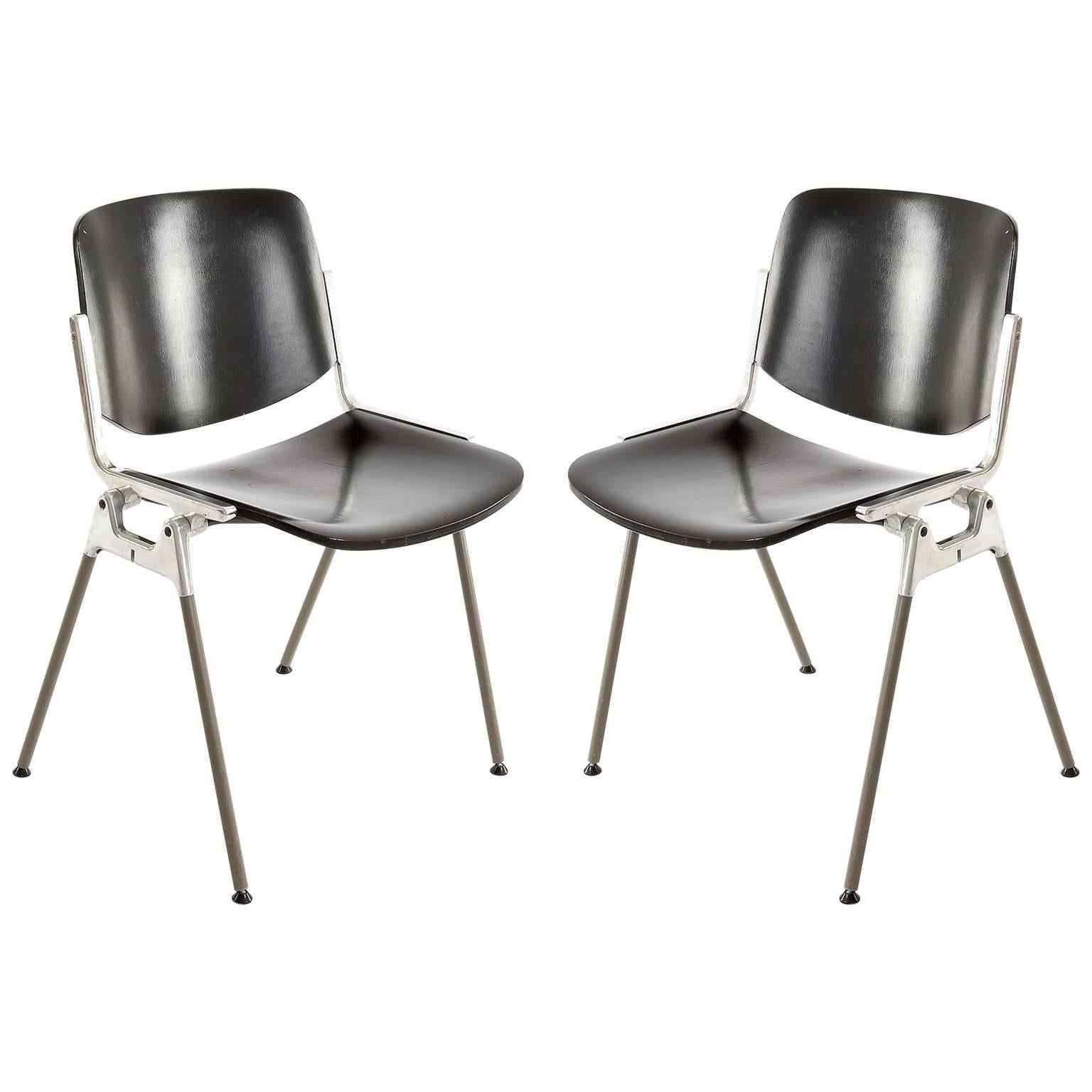 Pair of Italian Chairs Designed by Giancarlo Piretti for Castelli, 1960s