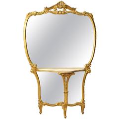 Vintage 20th Century Italian Gilded Cheval Mirror