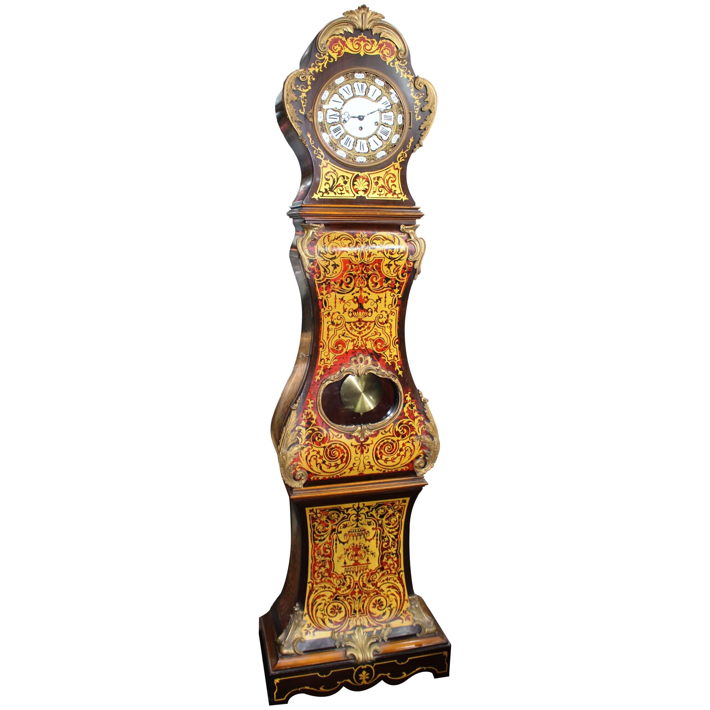 Handsome French Boulle Style Longcase Clock