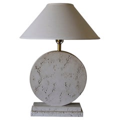 Lampe de table en travertin, style Fratelli Mannelli, Italie, années 1980
