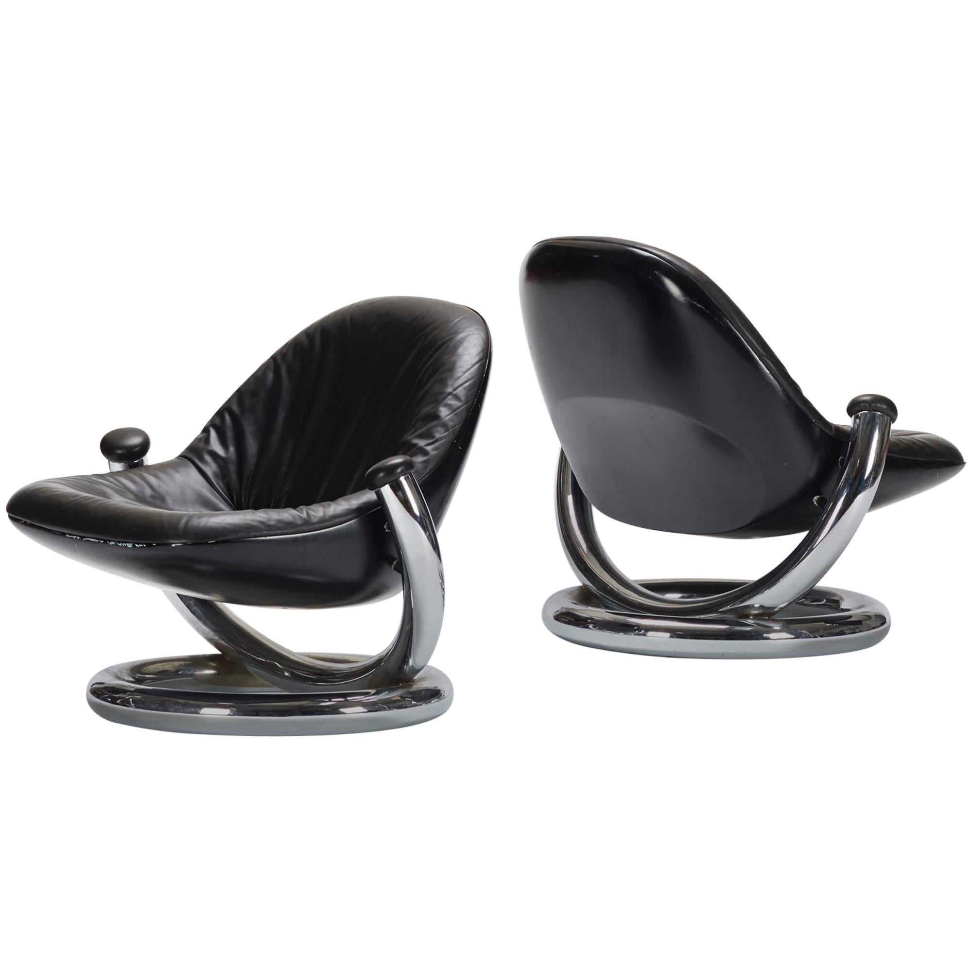 Anaconda Lounge Chairs, Pair by Paul Tuttle for Strässle International For Sale