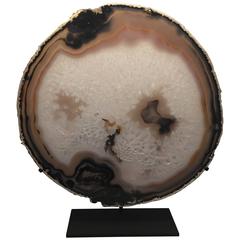 Impressively Large Custom Mounted Agate Stone Mineral Geode Slice Specimen 3