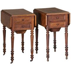 Pair of French Antique Mahogany Louis Philippe Nightstands or End Tables