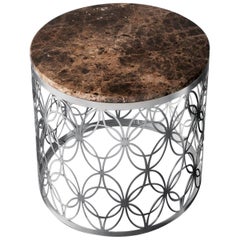 Arnold Side Table Stainless Steel Structure and Marble Top