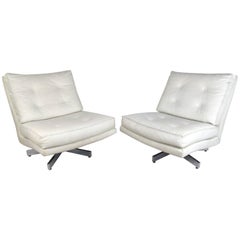 Mid-Century Milo Baughman Swivel Lounge Chairs for Thayer Coggin
