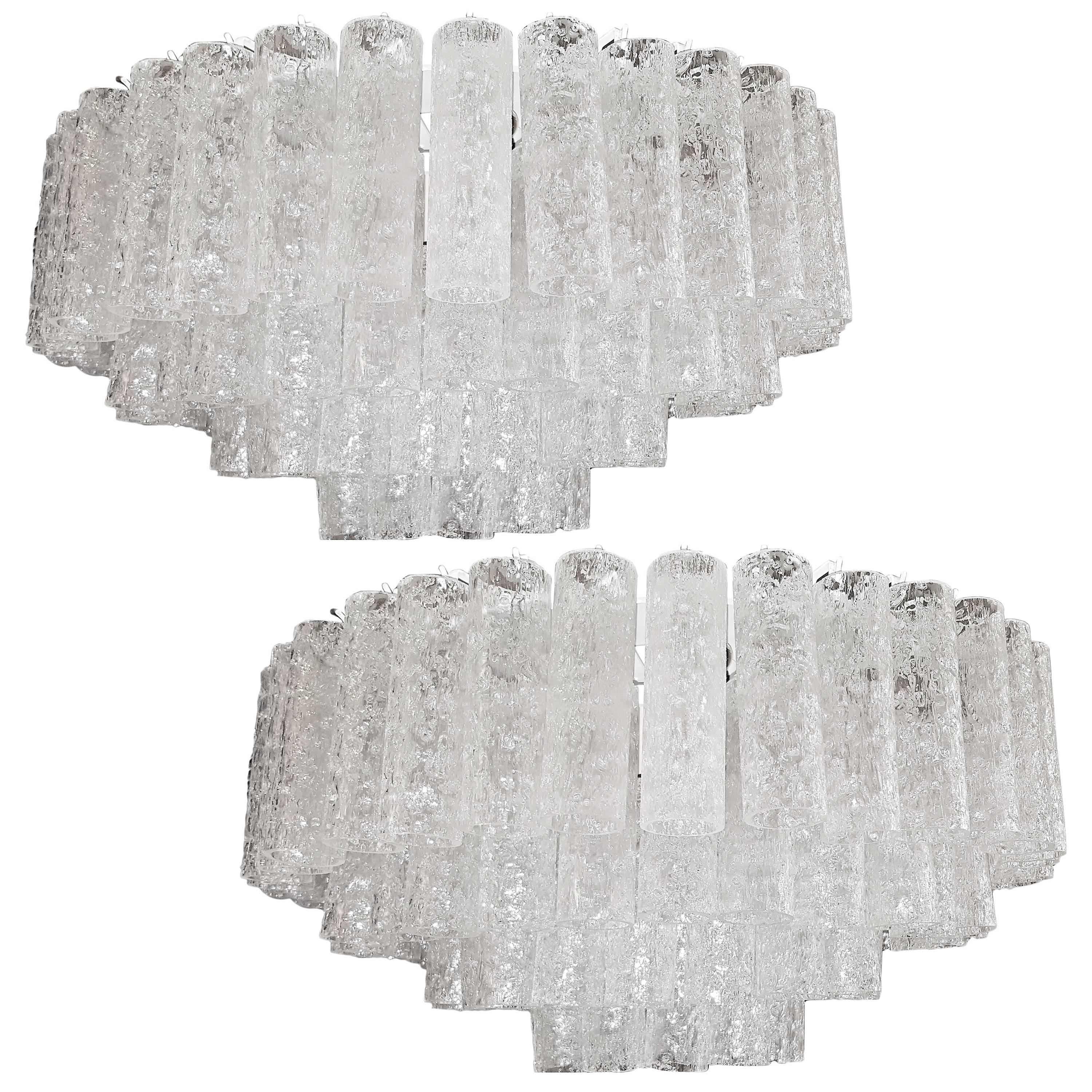 Pair of Ribbed Silver Mercury Glass Light Fixtures at 1stDibs