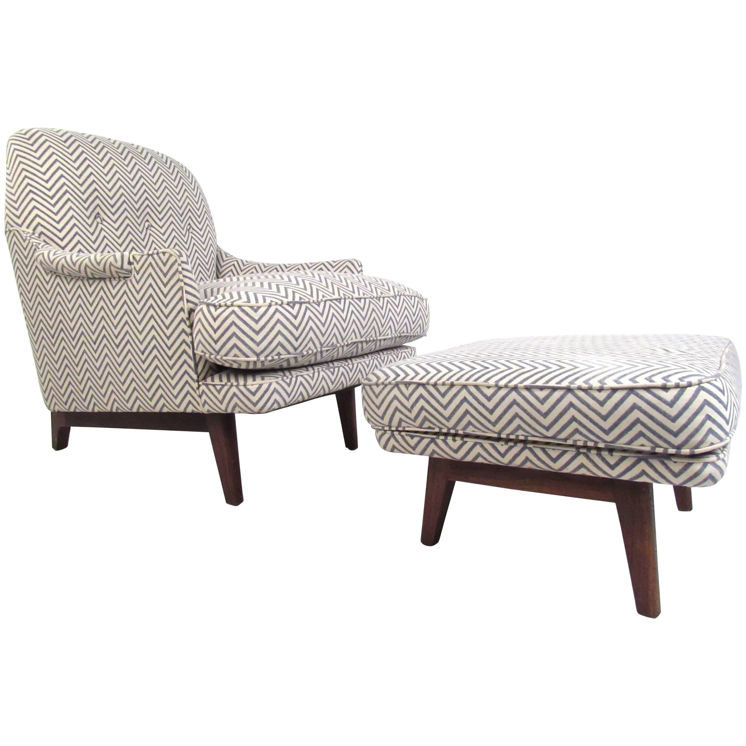 Mid-Century Roger Sprunger for Dunbar Lounge Chair with Ottoman