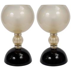 Pair of Table Lamps in Murano Glass 8