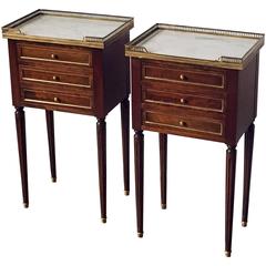 Antique Pair of French Nightstands with Marble Tops 'Individually Priced'