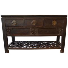 Chinese Elmwood Coffer or Console
