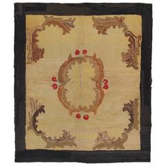 American Hooked Rug, Square Handmade Oriental Rug 2