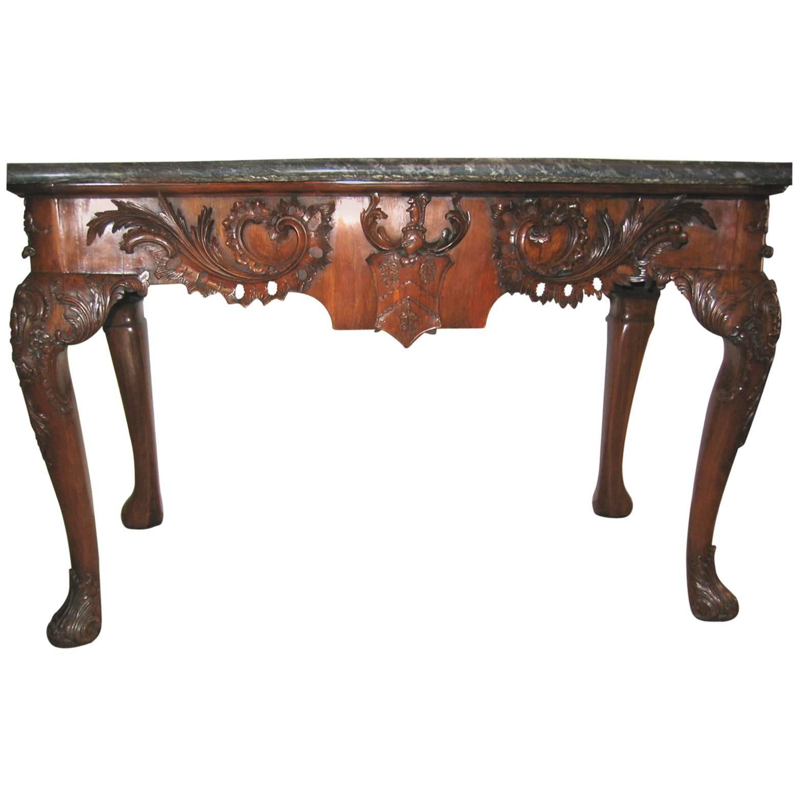 Scottish or Irish Console with Coat of Arms For Sale