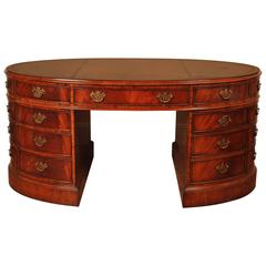 Victorian Style Partners Desk Oval Mahogany Desks
