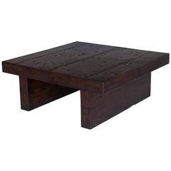 Contemporary Walnut Wood Coffee Table 1