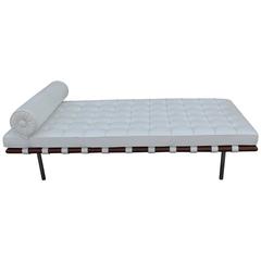 Barcelona Daybed by Mies van der Rohe in White Leather