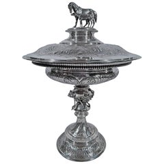 English Sterling Silver Trophy Awarded in Singapore Horse Race