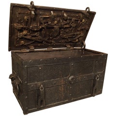 Antique 17th Century Iron Strongbox from a Ship