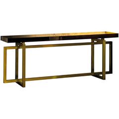 Dom Edizioni Italian Modern Makassar Ebony Timber and Brass Charlotte Console 9