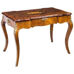 Antique French Walnut Writing Table Desk Bureau Plat, circa 1870