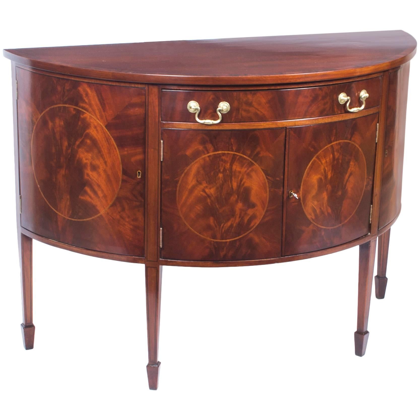 Antique George III Half-Moon Mahogany Side Cabinet, circa 1780