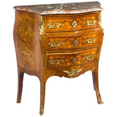 Antique French Louis XV Commode Rouge Marble, circa 1880