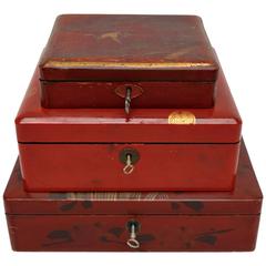Collection of Three Japanese Meiji Period Lacquer Boxes