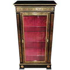 French Boulle Glass Display Cabinet Bijouterie Louis XVI Style