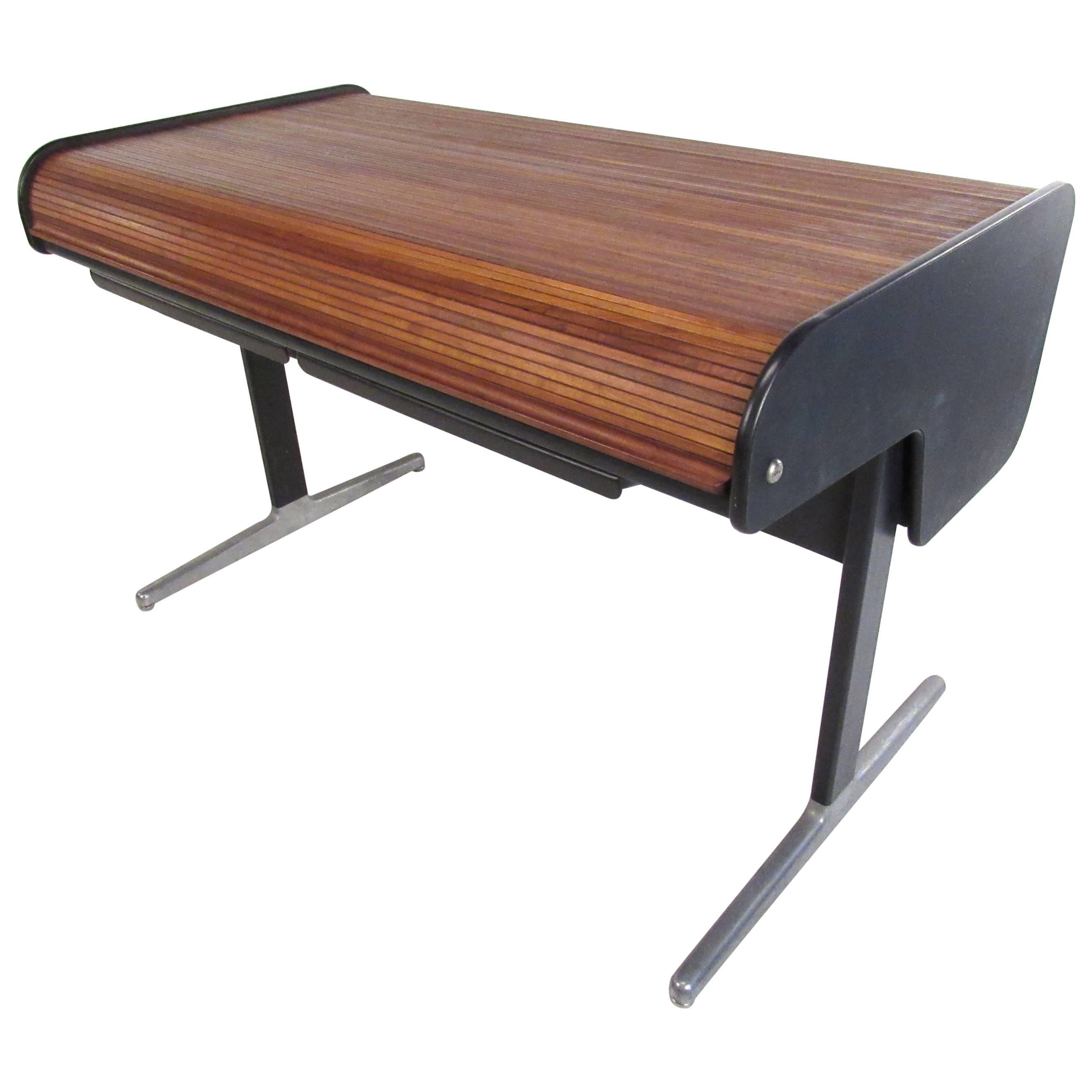 Mid-Century Modern Tambour Roll-Top Desk by George Nelson for Herman Miller