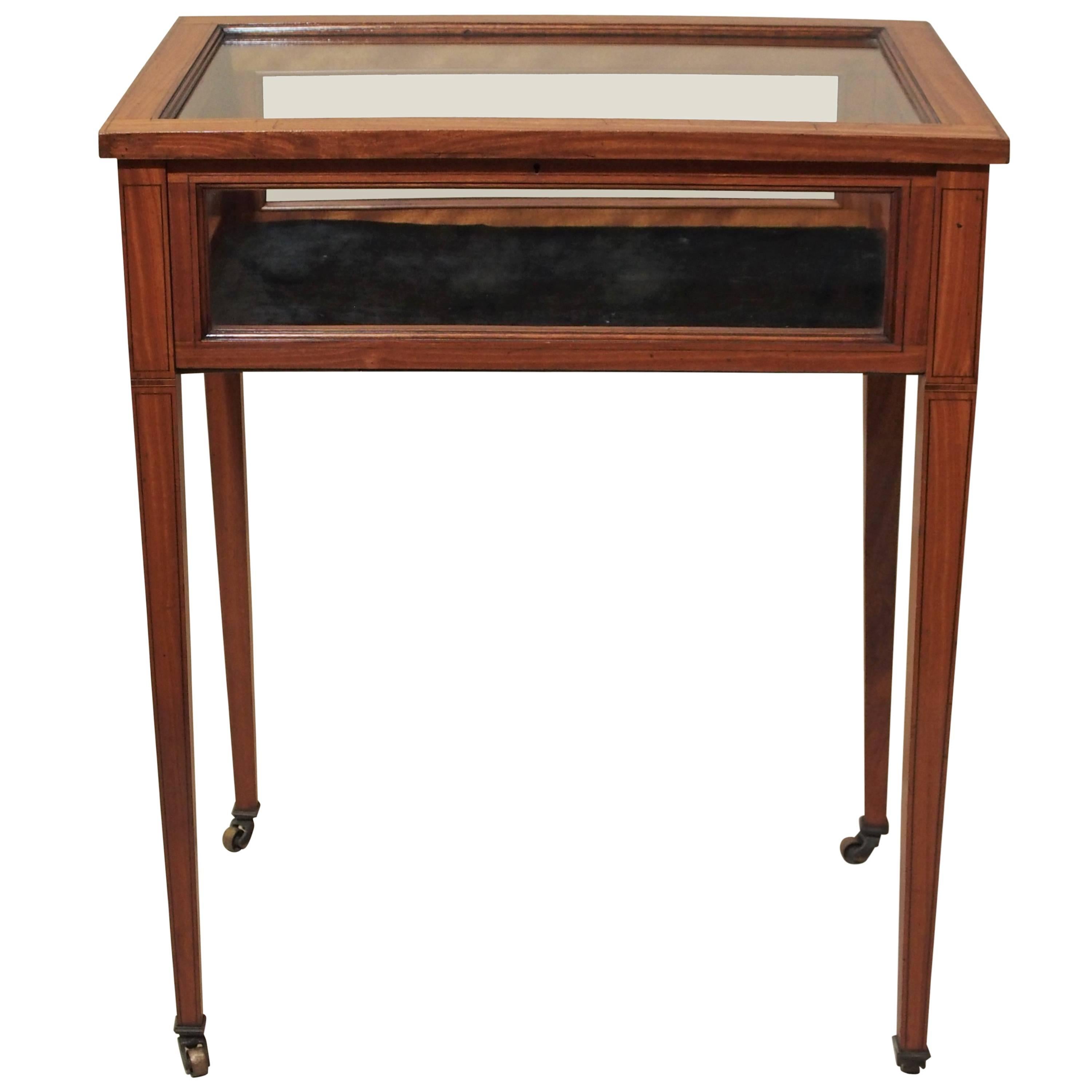 Antique English Satinwood Display Table, circa 1890