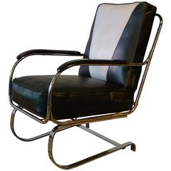 KEM Weber for Lloyd Art Deco/Machine Age Chrome "Springer" Chair