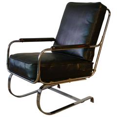 KEM Weber for Lloyd Art Deco Machine Age "Springer" Lounge Chair