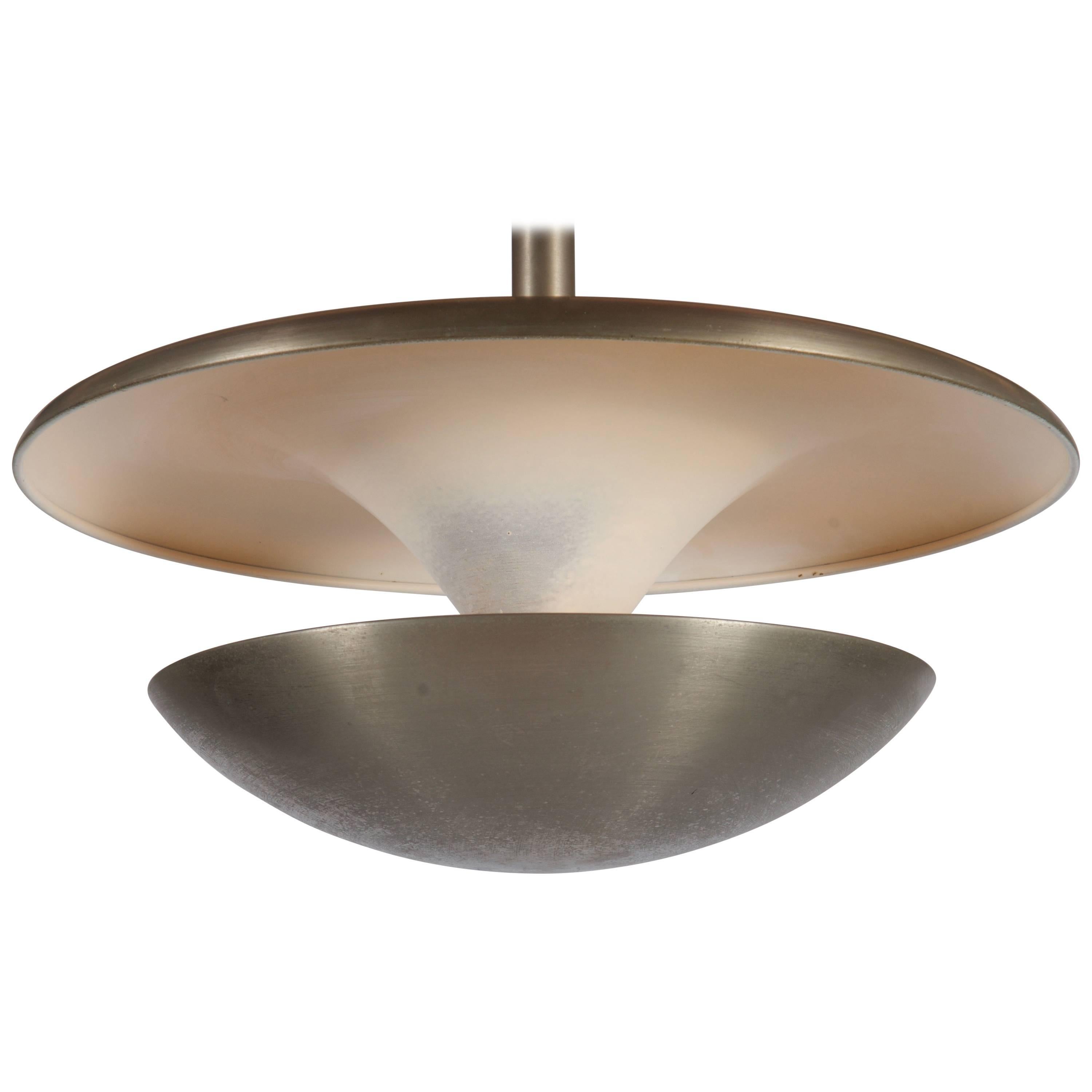 Very Rare Bauhaus Circular Chandelier Designed by Franta Anýž For Sale