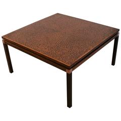 Vintage Danish Copper and Rosewood Coffee Table