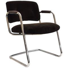 Steelcase Chrome Armchair, circa 1990