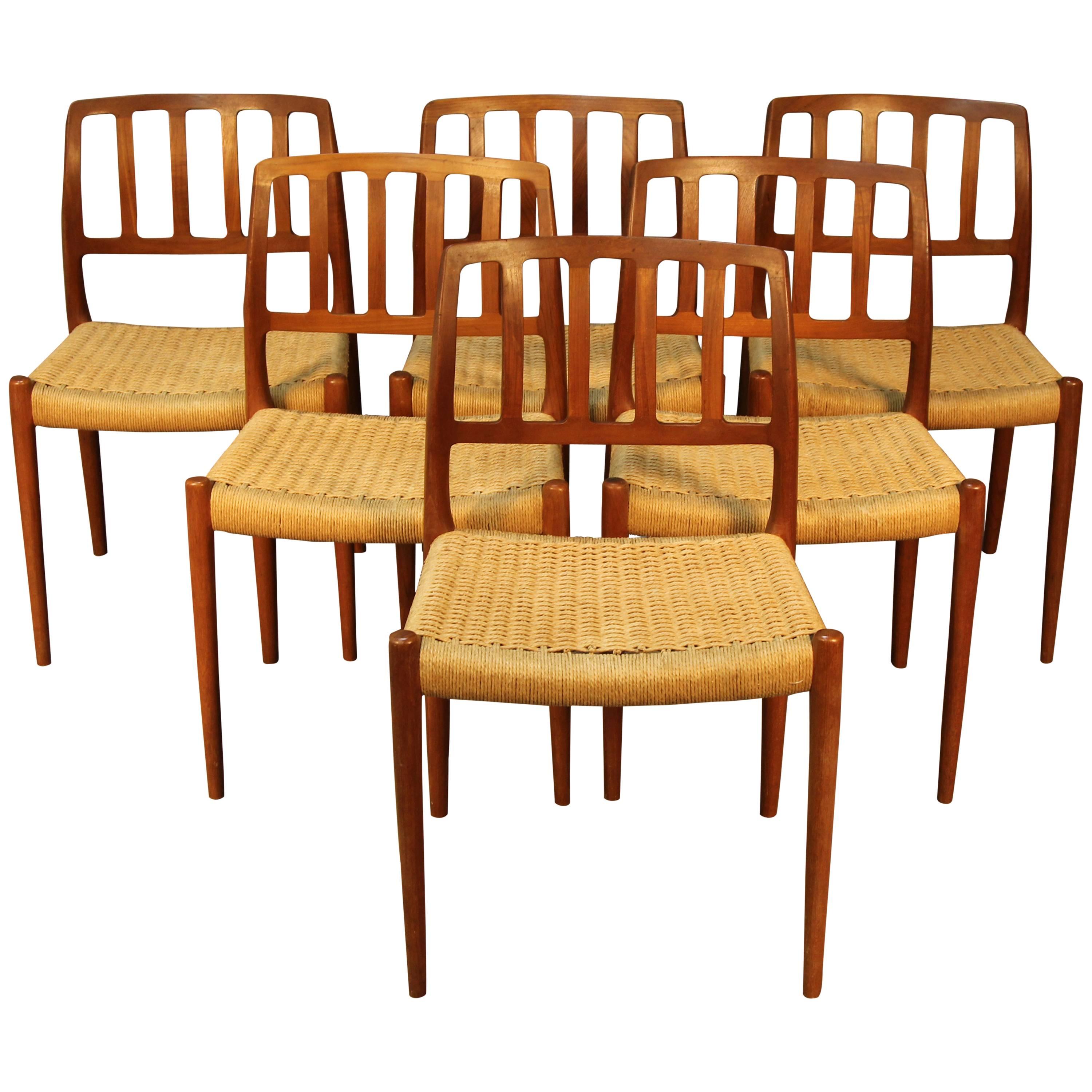 Set of Six Niels Otto Møller for J. L. Møller Dining Chairs For Sale