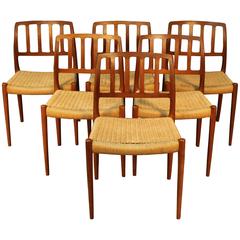 Set of Six Niels Otto Møller for J. L. Møller Dining Chairs 12
