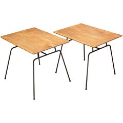 1950s Rare Early Paul McCobb Iron Rod Sofa End Tables 11