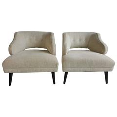 Elegant Pair of Contemporary Modern Lounge Chairs
