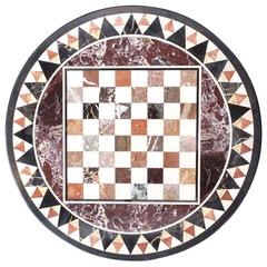 19th Century Italian Pietra Dura Specimen Marble Chess Board Tabletop 11