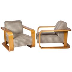 Pair of Pacquebot Style Upholstered Armchairs 7