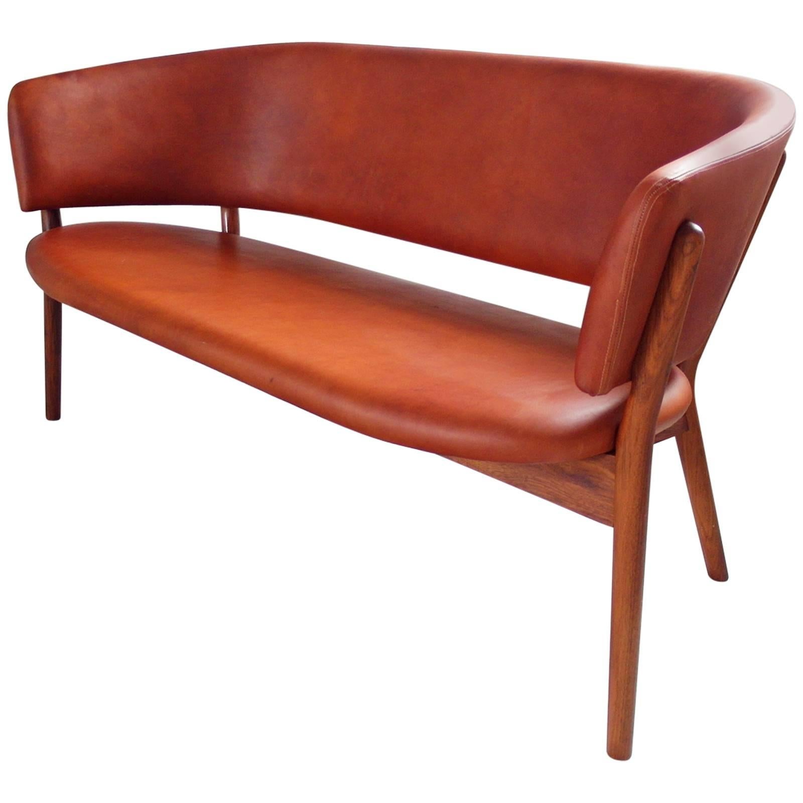 Nanna Ditzel Shell Sofa Model ND82 in Cognac Aniline Leather